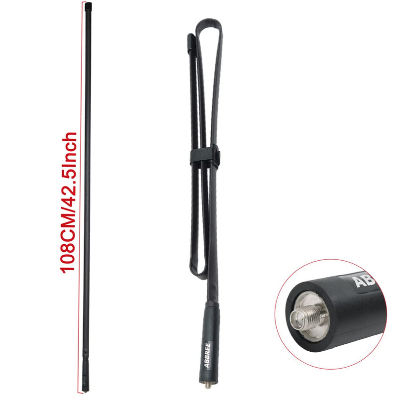 ABBREE GMRS Radio Antenna 42.5-inch SMA Female CS Tactical Antenna for Baofeng UV-5R AR-152 UV-82 BF-888S and GM-15 Pro GMRS GM-5RH TD-H3 Radio Antennas