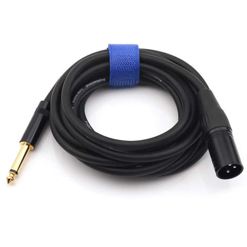 NANYI 6.35mm (1/4 Inch) TS Male to XLR Male Interconnect Audio Microphone Cable, Black/Alloy, Suitable for Microphones, Active Speakers, Stage, DJ, Studio Audio Console, 3M / 10FT XLR-M-10FT