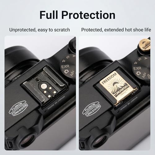 Metal Hot Shoe Cover Shutter Button for Fujifilm X100VI XT50 XT30III Copper Alloy-Set