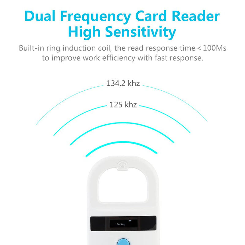 Dog Microchip Reader, Pet Microchip Scanner with OLED Display Screen, Pet Chip ID Scanner Supports FDX-B (ISO11784/11785) and EMID Microchips, for Animal Management
