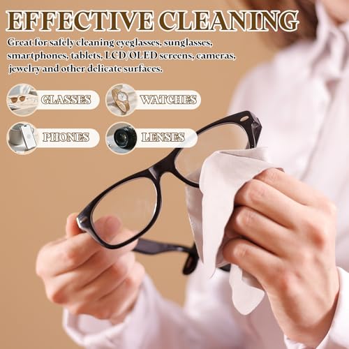 PATIKIL 6Pcs Soft Eyeglass Cloths, 15.8 x 15.8 Electronics Microfiber Cleaning Cloths Eyeglass Cleaning Fabric for Lens Wipes Glasses Cleaner Jewelry LCD Screens Cameras, Coffee