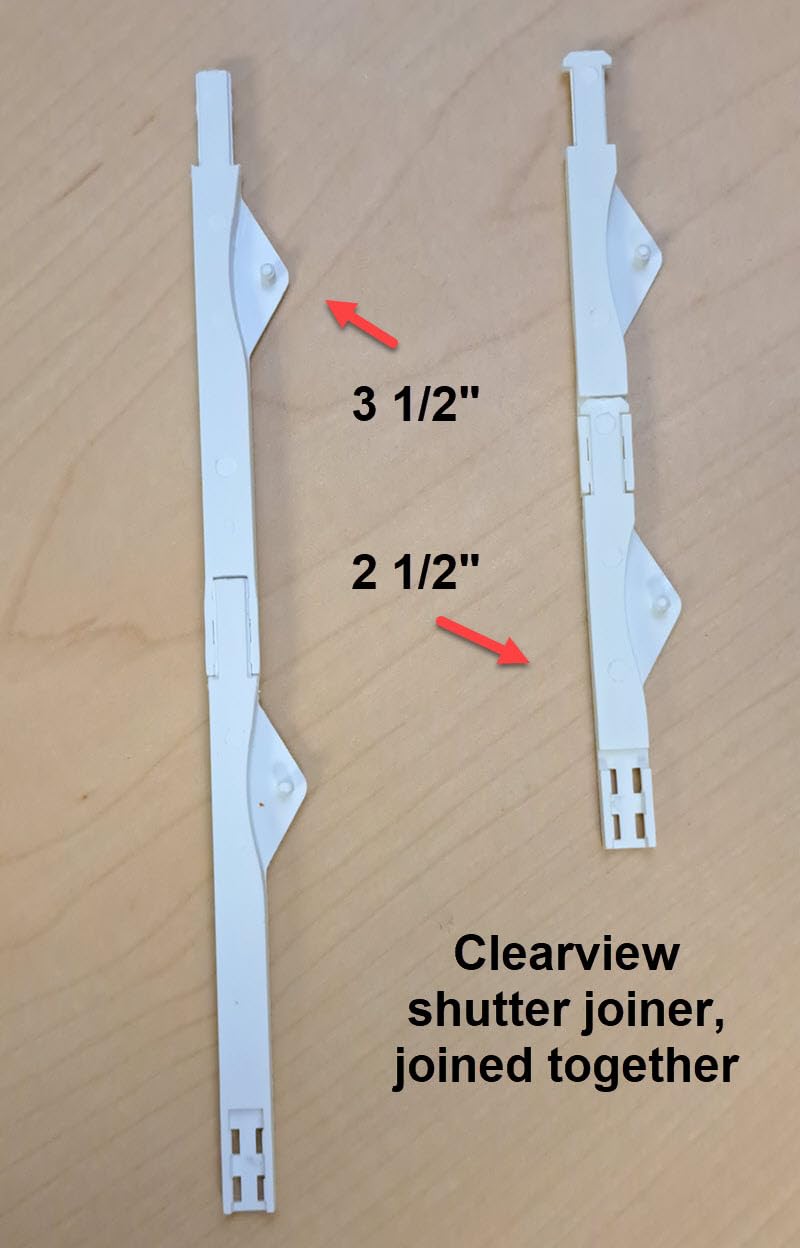 [AUSTRALIA] - 5pc - Shutter Clearview Joiner White (3 1/2" Long) 3 1/2" long 