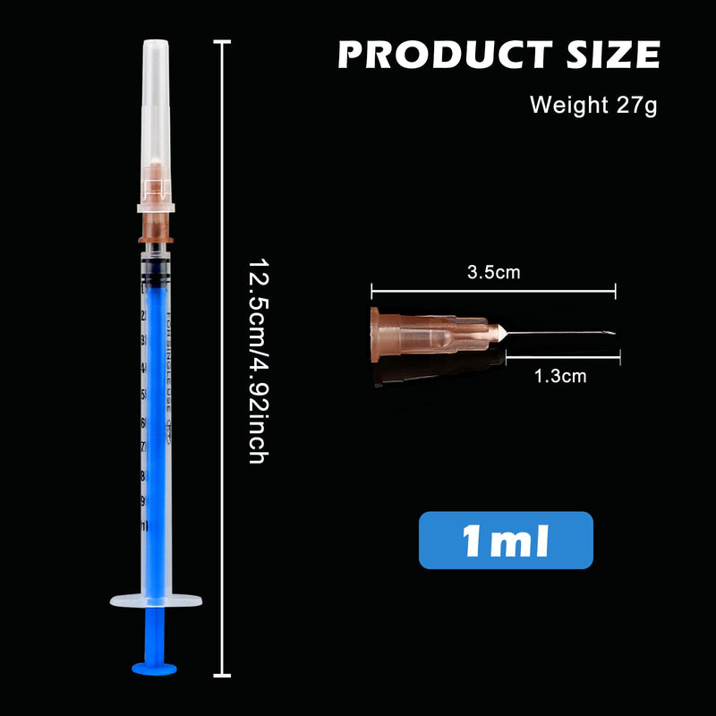Pack of 30 1 ml Syringes, Plastic Syringes with Caps, Independent Seal Packaging, Minimum Scale 0.01 ml, for Feeding Animals, Liquid Measurement for Laboratory, Industrial Precision Application blue