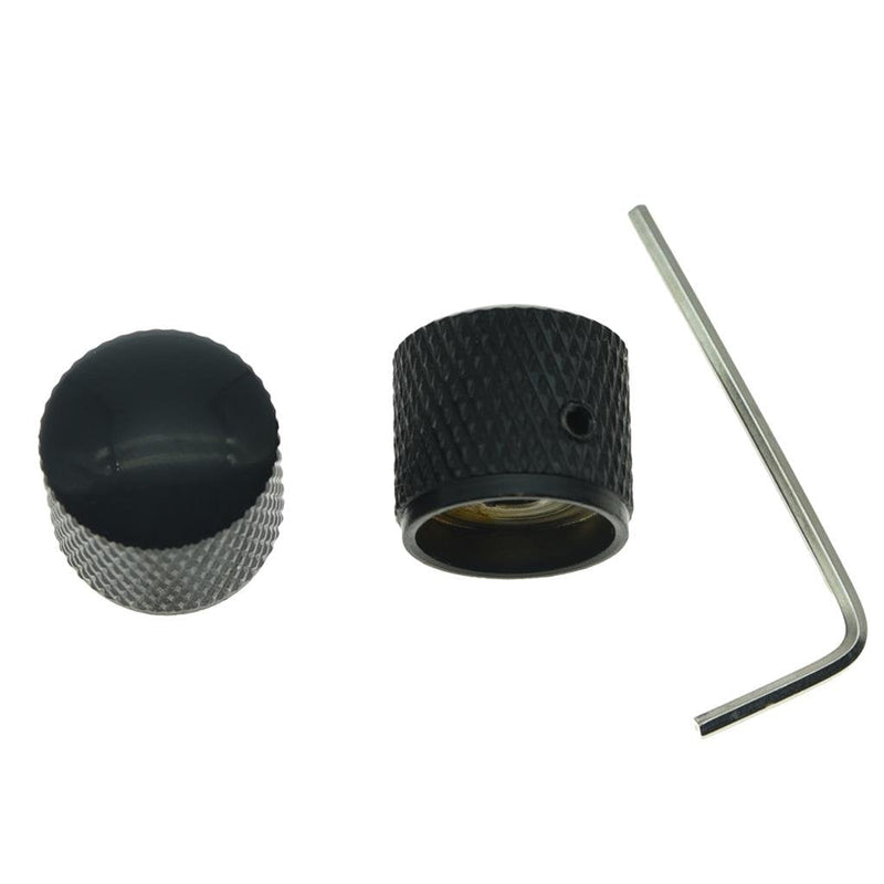 [AUSTRALIA] - KAISH 2X Import Style Black 20mm Bass Knobs with Set Screw P Bass Knob Dome Knobs for Precision P Bass 