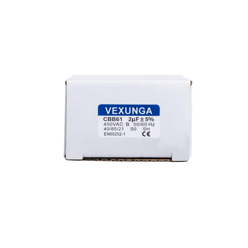 CBB61 Fan Capacitor 2uF 450 Volt Ceiling Fan Capacitors Replacement 2MFD 450V AC 450VAC 50/60Hz 2Wire for Fans Motor Start Run (2Pcs)