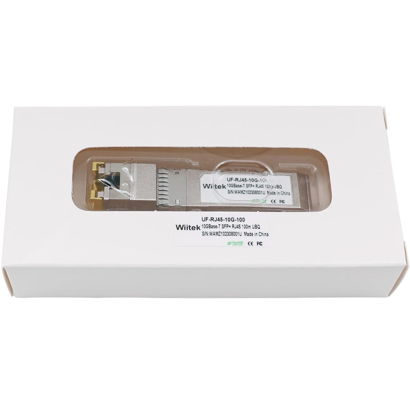 100 Meters, 10Gb SFP+ to RJ45 Modules, 1G/2.5G/5G/10GBase-T Ethernet Copper to SFP+ Transceiver for Ubiquiti UF-RJ45-10G, Plugin 10Gb SFP+ Port, Very Low Power Consumption 100m (10Gbps)