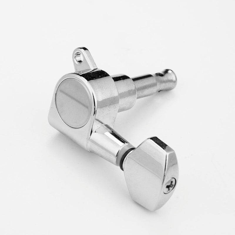 6Pcs Left Hand Sealed Guitar Tuner Pegs,Big Square Electric Guitar String Tuning Pegs Keys Machine Heads for Fender Strat Stratocaster Tele Telecaster/Electric Guitar (Silver) Silver