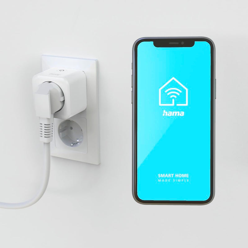 Hama WLAN Socket, Pack of 3 (with Matte Smart Home, Universal, WLAN Controlled Socket with App and Voice Control, as Timer, 3680 W) Pack of 3 - Indoor
