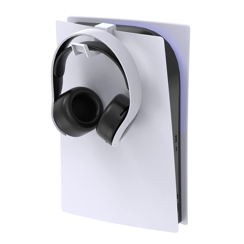 FYOUNG Headset Holder for PS5/for PS5 Slim, Hook Hanger for PS5 Headphone Hanger Holder, Headphone Stand for PS5/ PS5 Slim (White) White