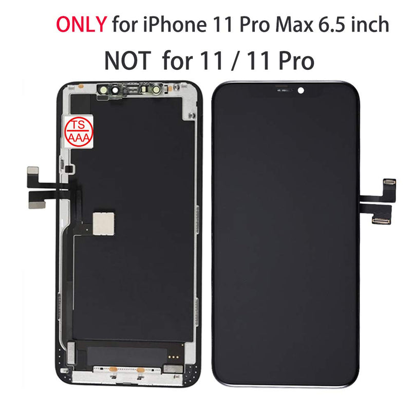 for iPhone 11 Pro Max Screen Replacement 6.5 inch LCD Display 3D Touch Digitizer Frame Assembly Full Repair Kit with Repair Tools, Screen Protector, Instructions