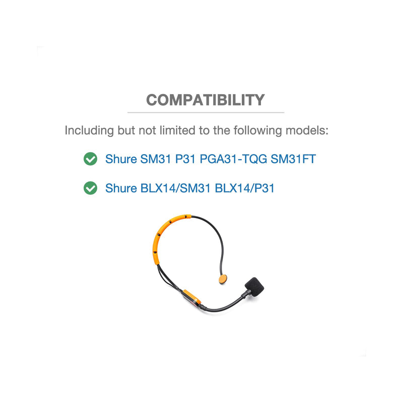 [AUSTRALIA] - 10 Pcs Mic Covers Pop Filter Compatible with Shure SM31FH SM31 Fitness Headset, PGA31, P31 Headset Microphone Bulk Value Bundle Windscreen (All Black) All Black 