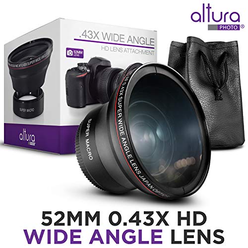 Altura Photo 52mm Wide Angle Lens with Macro for Nikon DSLR Cameras