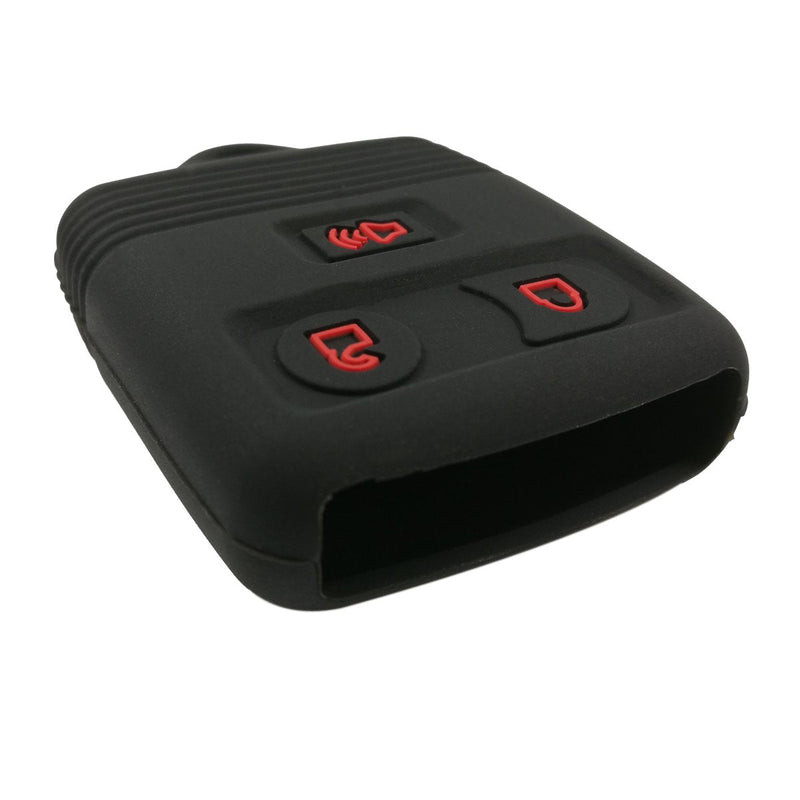 2Pcs Coolbestda Rubber Key Fob Case Keyless Cover Protector Skin for Ford F150 F250 F350 Explorer Ranger Escape Expedition Black with Red + Black with Blue