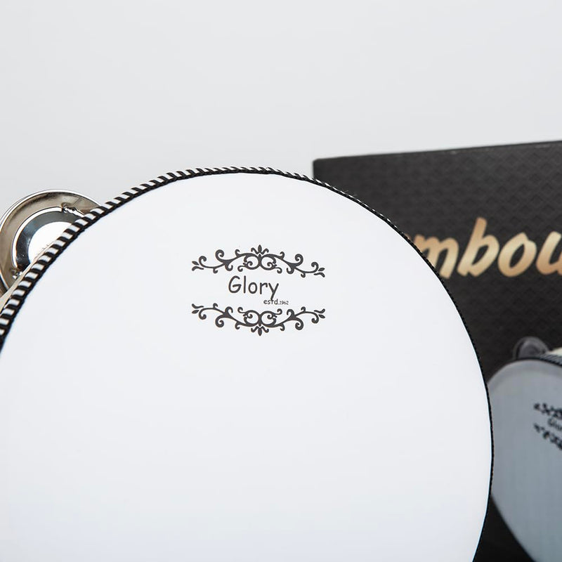[AUSTRALIA] - Glory Hand Held Tambourine Drum 6 inch Bell Birch Metal Jingles Percussion Gift Musical Educational Drum Instrument for KTV Party Games (6 inch) 6" 