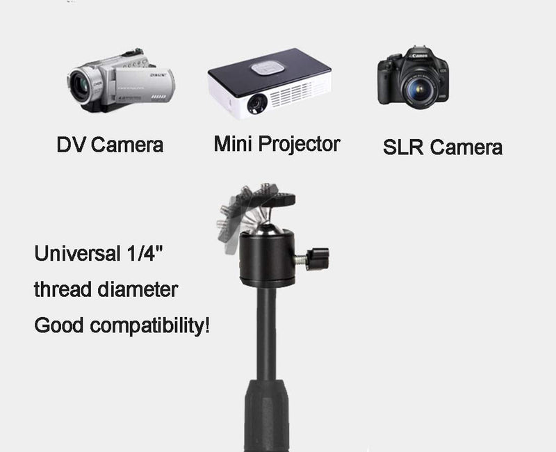 Desktop Mini Projector Stand, Angle Adjustable Mini Projector Stand 1/4in Mounting Screw, Length 8-12in/20-30cm, Load 6.6 lbs/3kg 360° Rotatable Projector CCTV DVR