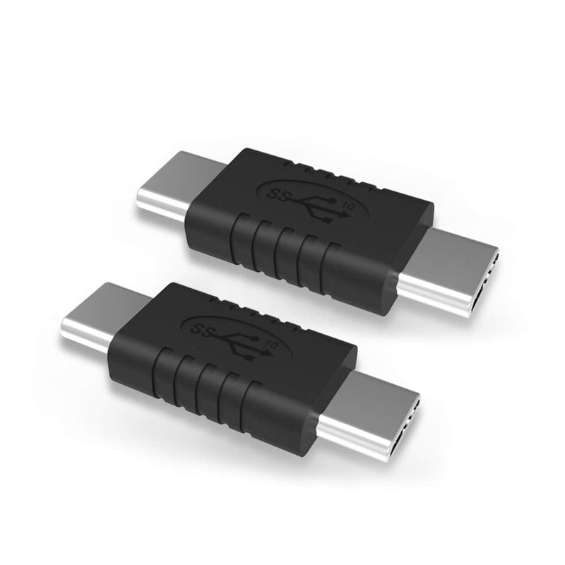 Type C Male to Type C Male Adapter Support Data Synchronization and Charging USB C to USB C Cable 3.1 Gen 2 10Gbps 60W Converter, 2-Pack
