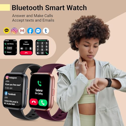 Quican Smart Watch for Women Men with Extra Silicone Watch Band Replacement