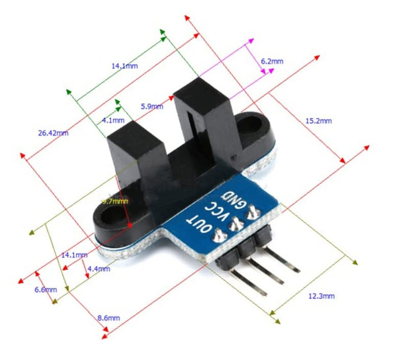 TECNOIOT 5pcs Infrared Slotted Optical Speed Sensor Detection Optocoupler Module