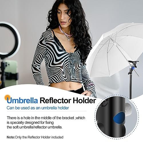 EMART Photography Reflector Holder, Photo Video Studio 5/8" Heavy Duty Metal Clamp Attachment, Light Stand Clip Mount with Umbrella Hole for Backdrop, Diffuser, Lighting (Pack of 3) 3 Pack
