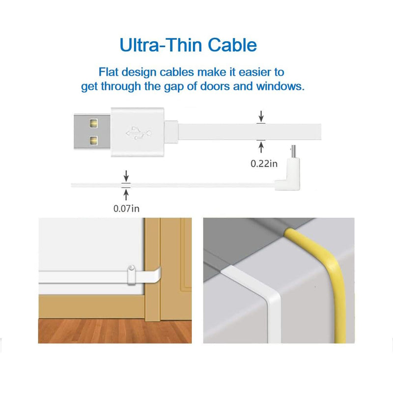 26FT Wyze Cam Pan V3 Cable, Power Cord for Blink Outdoor (3rd Gen),90 Degree L-Shaped Micro USB Power Extension Cable Weatherproof Charging Cord(Not for Wyze Cam V3,Not for Blink 4th Gen) 1PACK 26FT