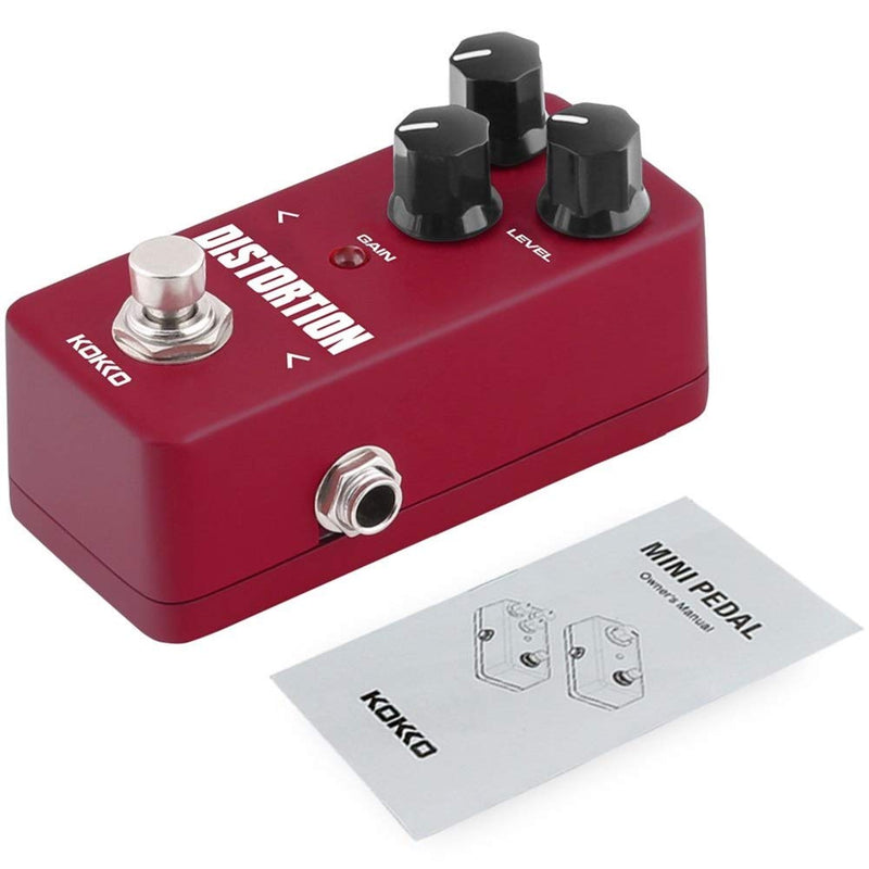 Distortion Guitar Pedal, Mini Effect Pedal Processor of Classic Distortion Tone Effect Universal for Guitar and Bass, Exclude Power Adapter - KOKKO (FDS2)
