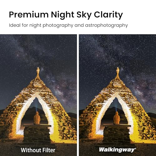 Walking Way 67mm Natural Night Filter for Light Pollution Reduction Nano-Coated Optical Glass for Night Sky/Astrophotography/Star Clarity Anti-Light Pollution Filter
