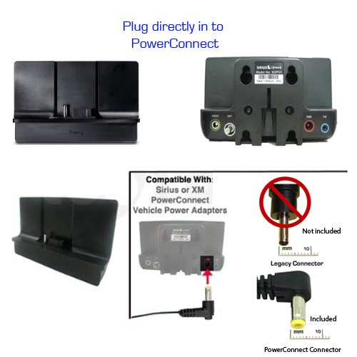 ChargerCity Dual USB Sirius XM Satellite Radio Car Truck Lighter Socket Mount w/Tilt Adjust & PowerConnect Cable for Onyx Plus EZR EZ Lynx Roady Starmate Xpress (Vehicle Dock NOT Included)