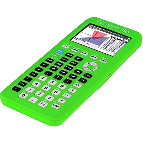Guerrilla Silicone Case for Texas Instruments TI-84 Plus CE Color Edition Graphing Calculator With Screen protector and Graphing Ruler, Green