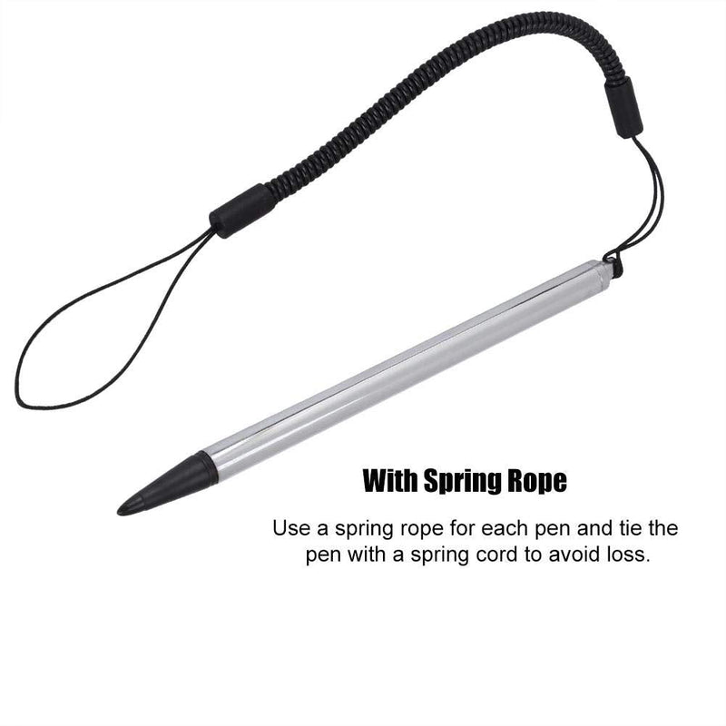 Universal High Sensitive Resistive Pen,Fine Point Stylus Tip Touch Screen Pen Tips with Spring Cord for Resistive Screen Device Silver