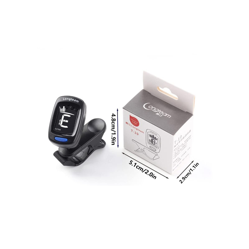 AXLOFO® Clip On Guitar Tuner For All Instruments, Ukulele, Guitar, Bass, Mandolin, Violin, Banjo, LCD Display, 360 Degree Rotating, Fast & Accurate (black) black