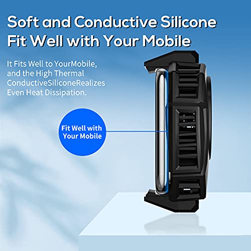NEVEIKA Phone Cooler, Cellphone Radiator with Dual Semi-Conductor Cooling Chip, Mobile Phones with a Width of 6 to 8 cm for Tiktok Live Streaming, Outdoor Vlog, Mobile Gaming. (Digital Display) Digital display