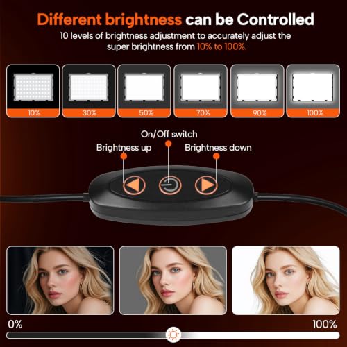 1 Pack LED Video Lighting Kit, 9 Light for Studio Black 45-137cm (1Pack)