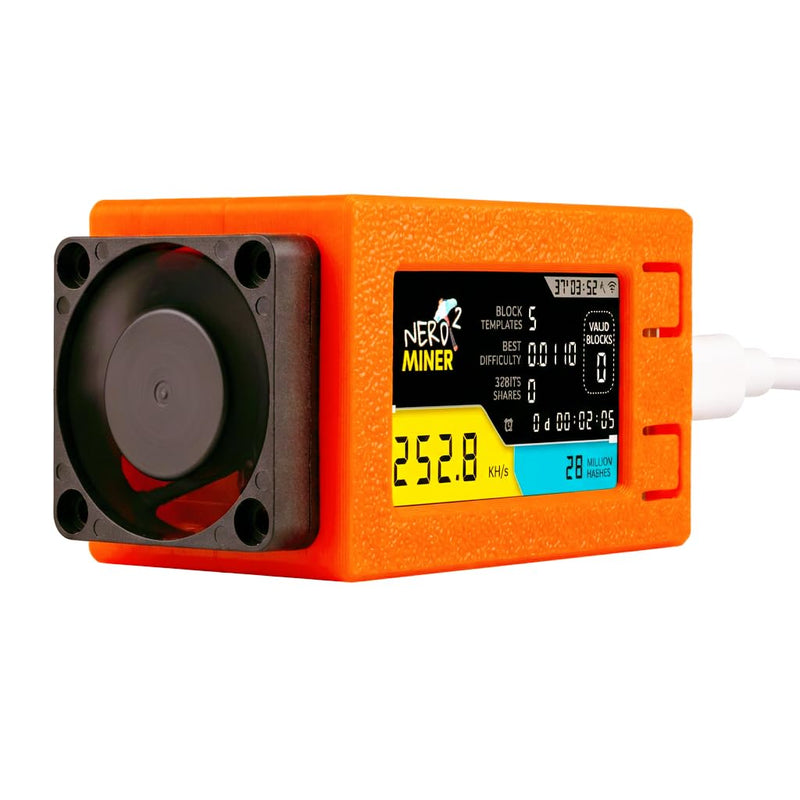 NerdMiner V2 Pro 250K – Bitcoin Lottery Miner for Solo Mining, Crypto Mining Hardware for BTC Block Rewards, Low Power USB Miner Alternative, Plug & Play Mini BTC Miner for Beginners