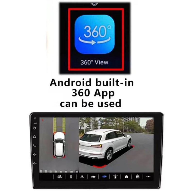 BY-J 360-Degree Panoramic Camera System for Android 3D 1080P Excellent Night Vision Parking Assist Kit with Mounting Accessories and Video Cables (360 Camera-1080P) 360 Camera-1080P