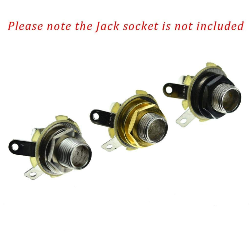 KAISH 20pcs Metric Guitar Input Output Jack Socket Nut and Washer Guitar Jack Nuts for Import Guitars Nickel Metric Thread