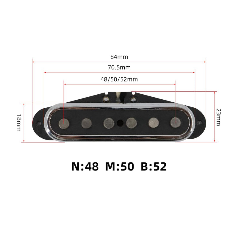 Alnico 5 Strat Pickup Single Coil Pickups Open Style Neck/Middle/Bridge Pickup Set for Stratocaster Electric Guitar Parts Replacement (Chrome Cover) Chrome Cover