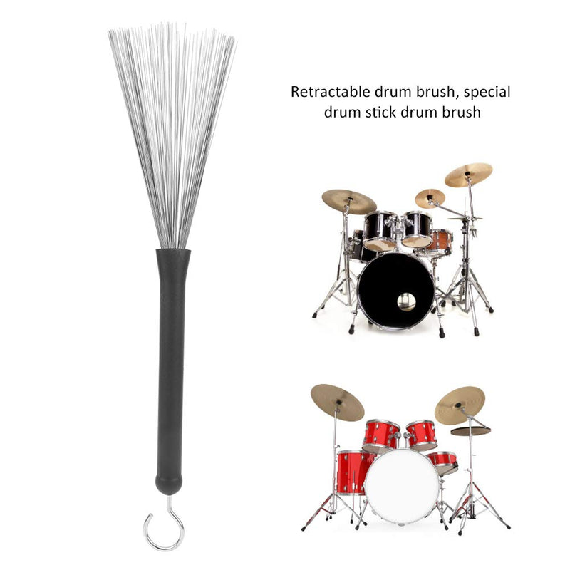 1 Pair Retractable Drum Wire Brushes Drum Stick Brushes for Jazz Folk Rock Band Playing Accessories