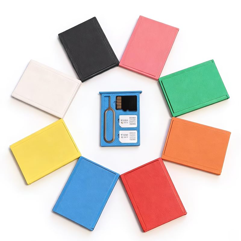 1PCS SIM Card Storage Case with SIM Eject Pin Portable Mini Safe Holder for SIM TF Memory Cards Organizer (Orange) Orange