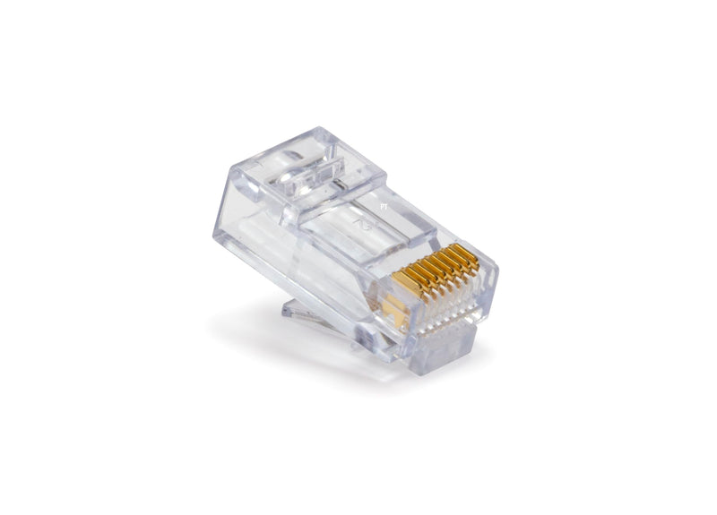 Platinum Tools 202016J EZ-RJ45 Cat6 50/50 Combo, Modular Connector for Ethernet Cable Termination, 100 per Jar Connector&Strain Relief