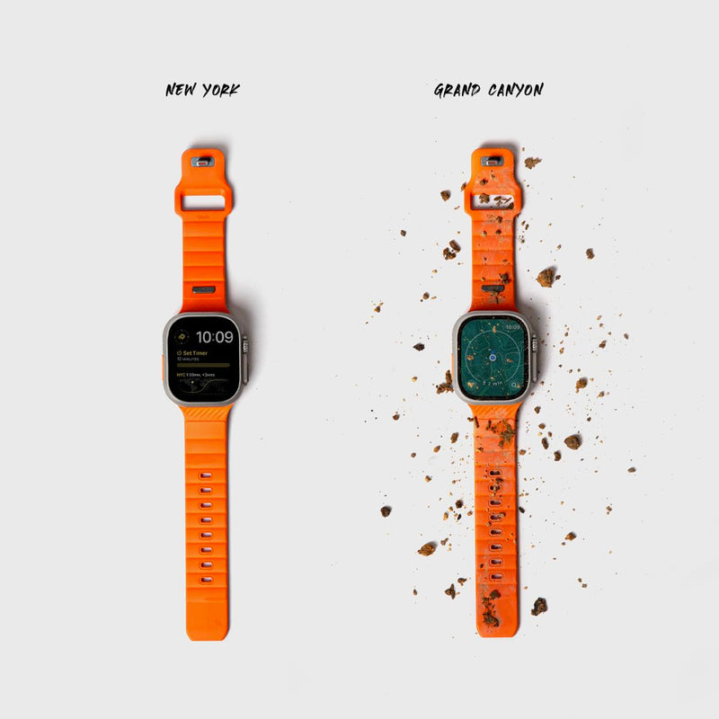 UNIQ STRIDE FKM RUBBER WATCH STRAP compatible with Apple Watch 41MM ICEPLANT GREEN