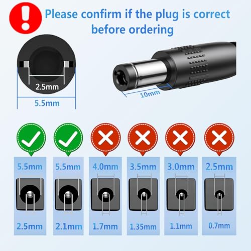 12V DC Adapter Charger Fit for Roland PSB-5U for FP-10 Digital Piano Power Supply Cord Mains PSU, 12V2A Power Supply Cord Battery Charger for Digital Piano Electronic Keyboard Replace Part ﻿