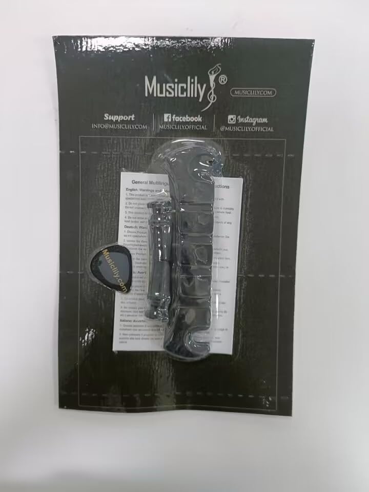 Musiclily Pro 18mm Zinc Alloy 4-String Bass Stop Tailpiece, Black