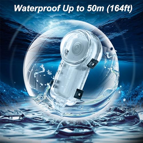 Insta 360 X3 Invisible Dive Case, Splash Prevention Housing Waterproof Up to 50m (164ft) Underwater Dive Protective Shell for Insta360 X3 with Bracket Accessories