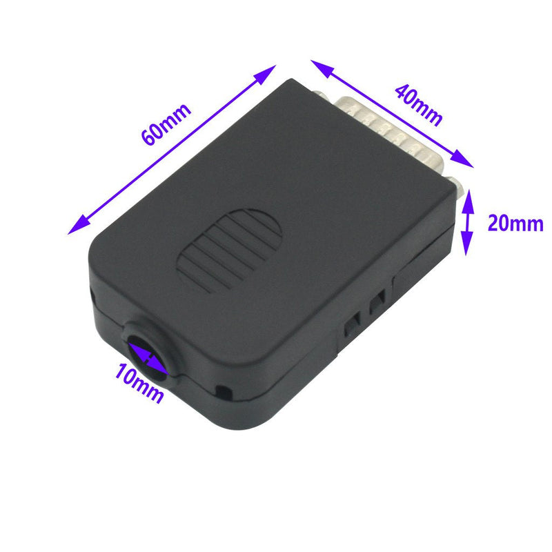 DB15 Breakout Connector Female Adapter 15-pin Port Adapter to Terminal Connector Signal Module with case(Female Connector, Screw with case) Female Connector, Long bolts With case