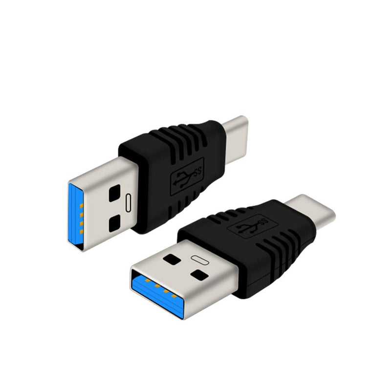 Type-C Male to USB3.0 Male Adapter，USB C to USB A 5G 3A Converter, USB 3.1 AM to cm Support Data Synchronization and Charging, Suitable for Mobile Phones, Computers, Notebook Computers,2-Pack