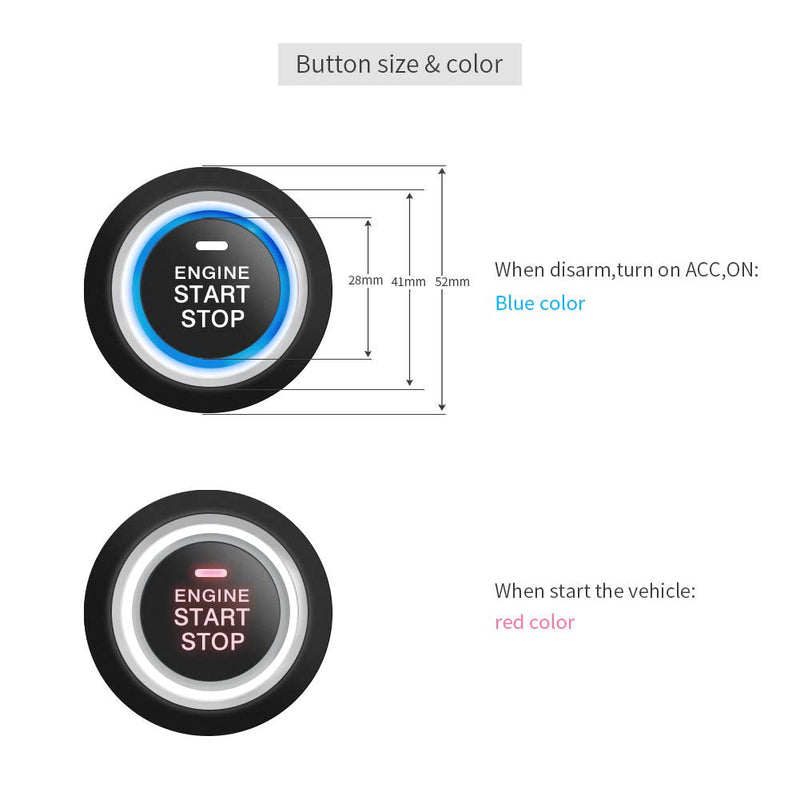 EASYGUARD ES002-P2 Engine Start Button Module with Remote Start Optional for Automatic car Can Work with Original or aftermarket Key fobs DC12V