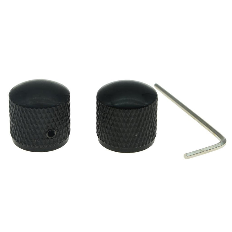 [AUSTRALIA] - KAISH 2X Import Style Black 20mm Bass Knobs with Set Screw P Bass Knob Dome Knobs for Precision P Bass 