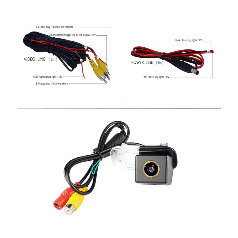 AHD/CVBS Car Rear View Camera's Fisheye Lens License Plate Camera with RCA Cable & Vehicle Camera for Mercedes Benz B Class B200 W169 W245 A160 & Back Camera (CVBS-AHD) AHD
