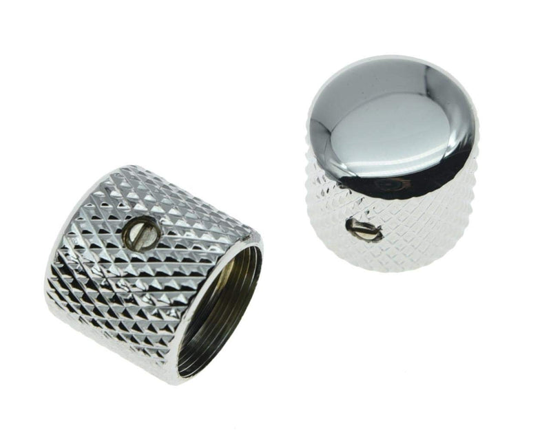 [AUSTRALIA] - KAISH Set of 2 Chrome Metal Guitar Dome Knobs Bass Knob with Set Screw for Telecaster/Tele Guitar 