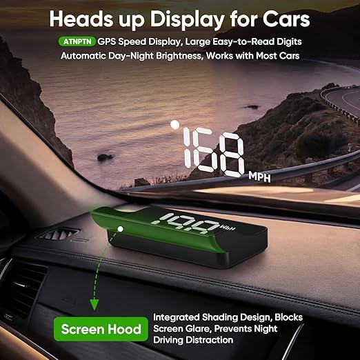 Heads Up Display for Cars Windshield, GPS System Accessories Holder for Car Windshield White